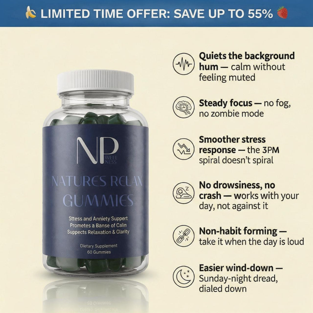 Natures Relax Gummies benefits at a glance: six calming actives per two-gummy serving